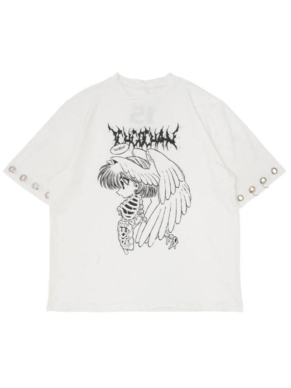 NEW ACDC RAG X Ichgo Cha~N Horror Gore Ribcage Angel Oversized Tee
